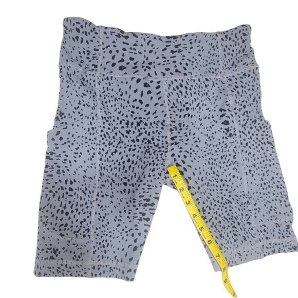 Monrow grey mini leopard print high waist 8" bike shorts small - Picture 6 of 8